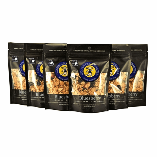 Bluesberry granola snack packs with pour in pouch