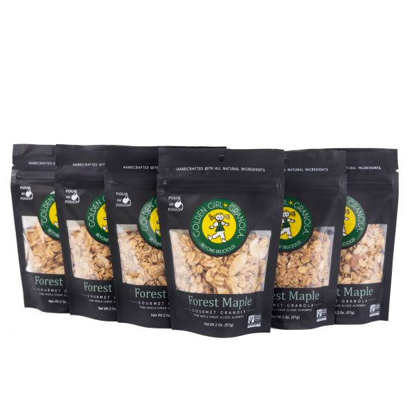 Forest Maple granola snack packs with pour-in-pouch.