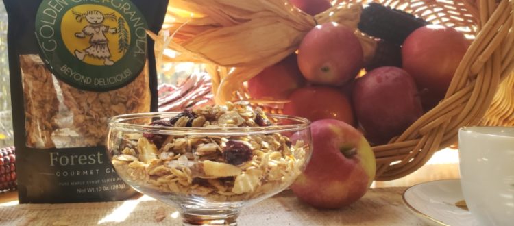Forest Maple granola with Thanksgiving cornucopia